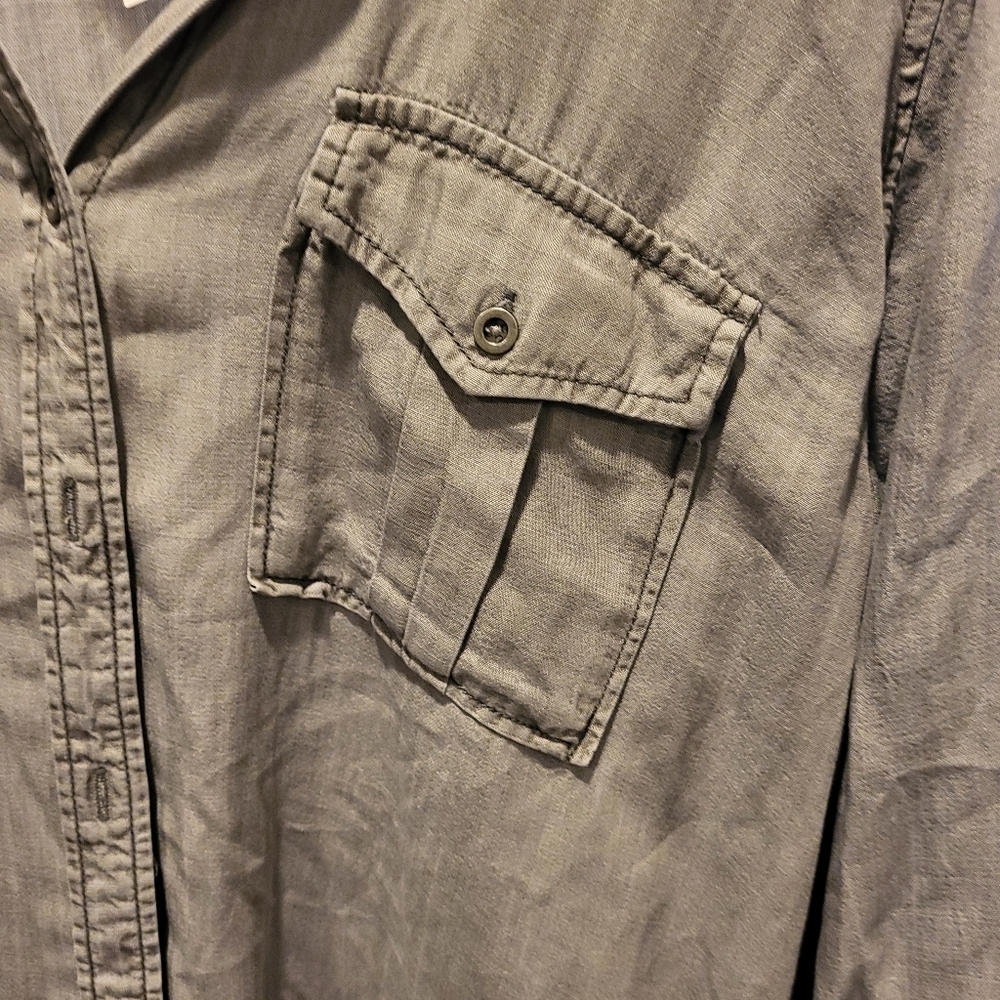 Philosophy Gray Tencel Tunic Shirt Button Down Dress Size XXL NEW with tags! - Picture 4 of 7